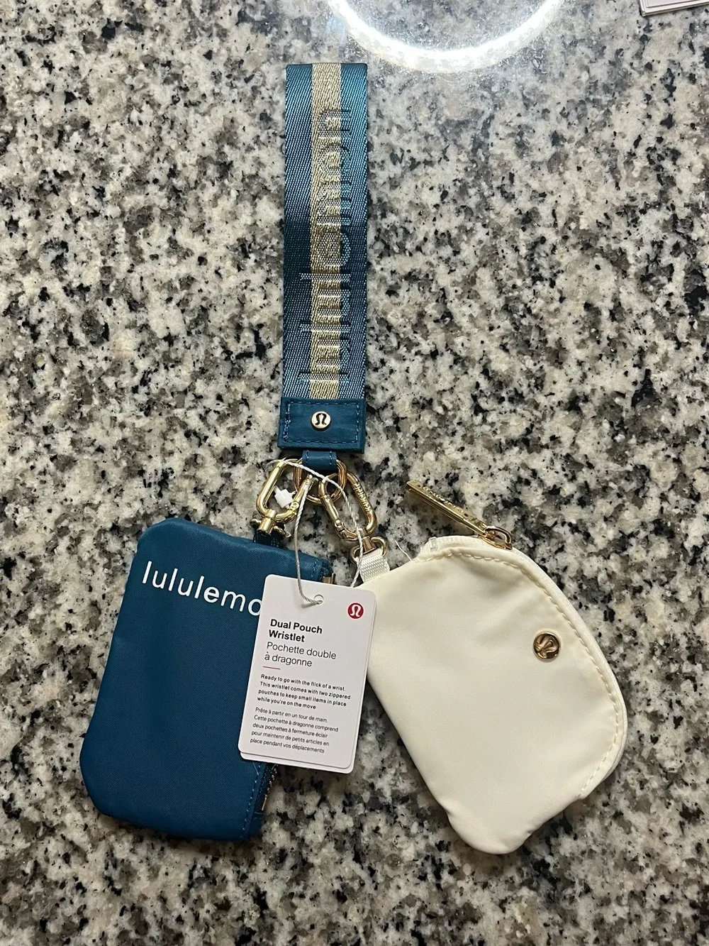 lululemon athletica Dual Pouch Wristlet in Teal and Cream